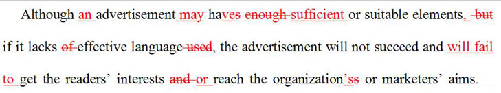 ตัวอย่างการตรวจไวยากรณ์ เช็คแกรมม่า ตรวจ Grammar ตรวจ Proofreading